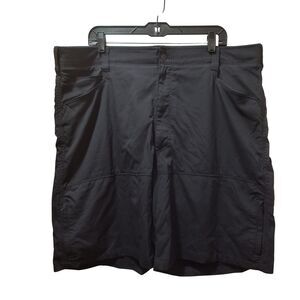 Wrangler Outdoor Performance Cargo Shorts 42 Black Stretch Elastic Waist Hiking